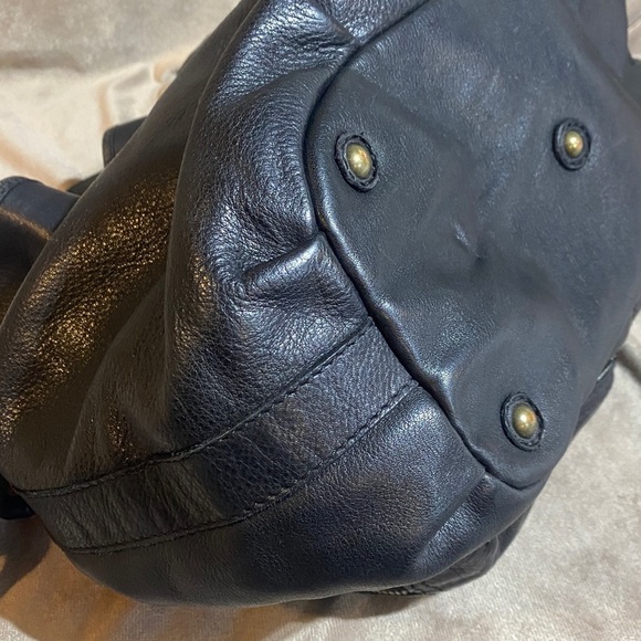 Frye Brooke Drawstring Black Leather Studded Women\'s Bag